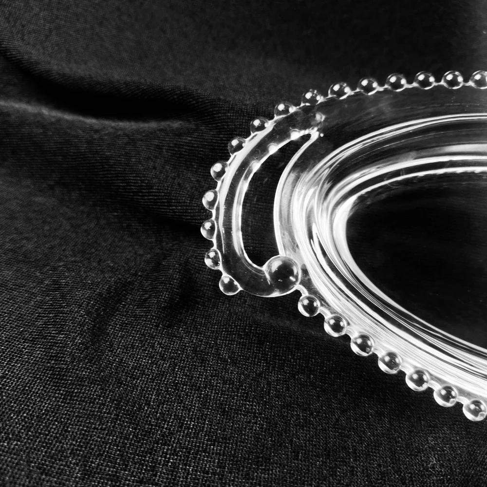 Imperial Candlewick Large Oval Celery Dish Handled Beaded Edge Glass Tray 13.5in